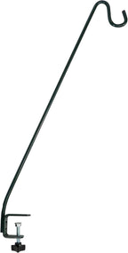More Birds Deck Hook, 13in Steel Bird Feeder Hanger for Outdoors | Clamp-On Hanging Hook for Feeder or Planter, 11lb Weight Limit, Fits Up to 2in Thick Deck Railings, Weather-Resistant Finish
