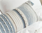 blissblush coastal blue decorative lumbar pillow cover 14x36, view 9