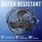tornado 18 inch outdoor ipx4 water-resistant high velocity, side view