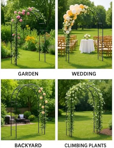 thickened tube garden arch,7.3ft heavy-duty metal with 16mm, side view