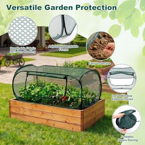 pop-up mesh plant enclosure, plant cover for vegetables on a desk or shelf
