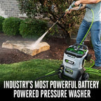 ego power+ electric pressure washer, 3200 psi power showing dimensions