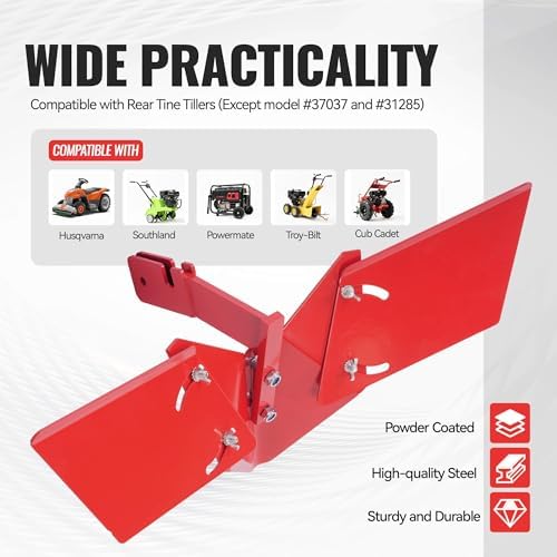 wutist furrower kit tine tiller w/adjustable wing land shown in use