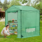 6x6 pop up greenhouse,portable green house kit, green, front angle view