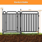 thickened metal tube garden fence, animal barrier fence showing dimensions
