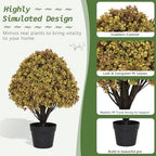 24" artificial boxwood fall topiary trees, faux plants on a desk or shelf