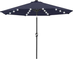 ABCCANOPY Durable Solar Led Patio Umbrellas with 32LED Lights 11FT (Deep Blue)