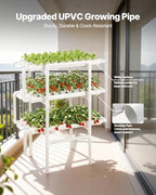 vevor hydroponics growing system kit, 3-tier 108 sites showing dimensions