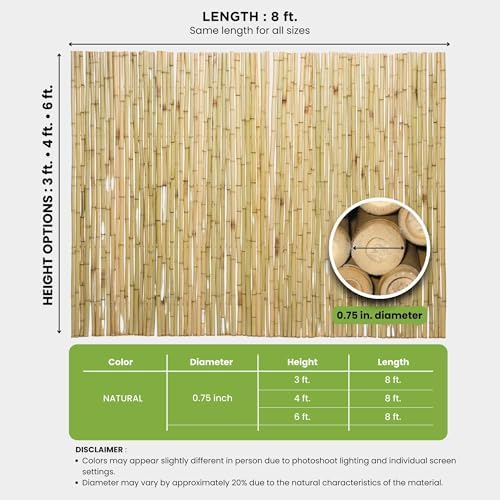 forever bamboo natural bamboo fencing decorative rolled fence, view 13