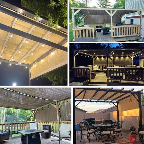 patio paradise 9' x 12' pergola canopy replacement showing dimensions