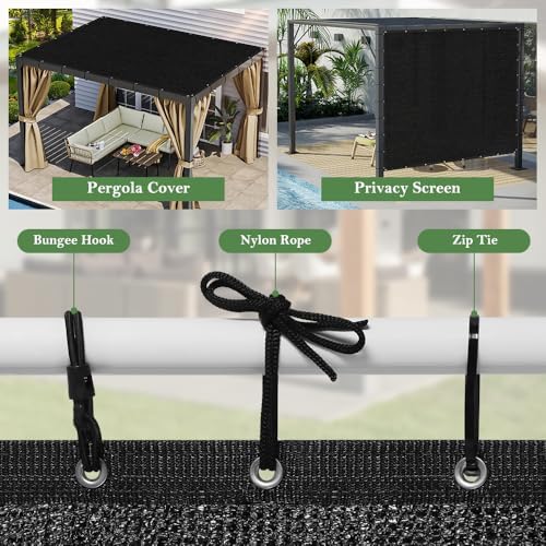 seeye 90% sun shade cloth, 8 x 10 showing dimensions