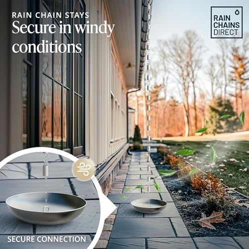 rain chains direct aluminum basin on a desk or shelf