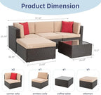 vongrasig 5 piece patio furniture sets, outdoor patio shown in use