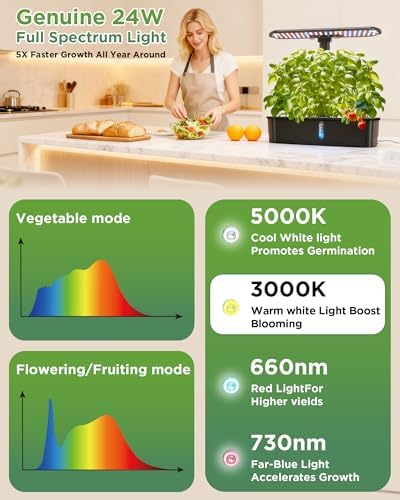 hydroponics growing system kits,smart indoor herb garden with, side view