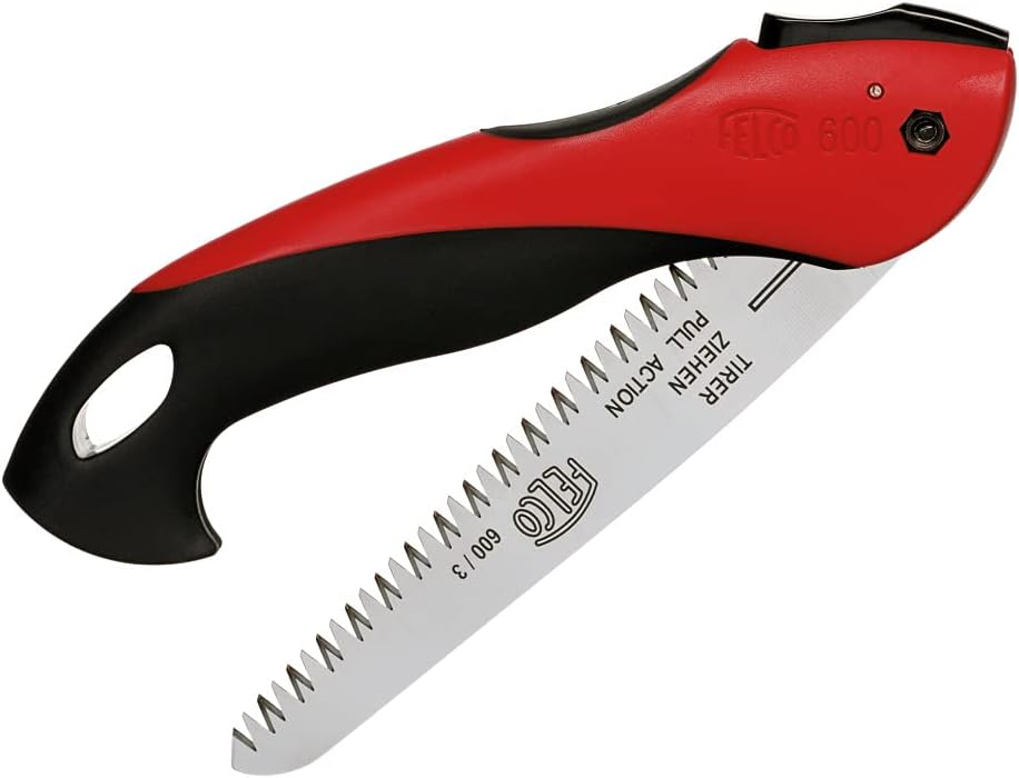 Felco Folding Saw (F 600) - Classic Tree Pruning Saw with Pull-Stroke Action, Red