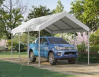 aoxun 10x20 ft heavy duty carport, adjustable height, side view
