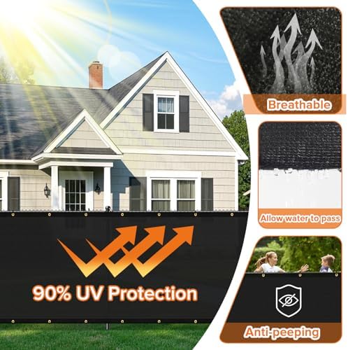 4ftx50ft fence privacy screen heavy duty 170 gsm, side view