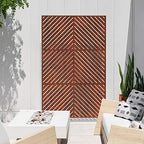veradek corten steel privacy screen set with stand, side view