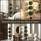 pure garden set of 2 artificial trees showing dimensions