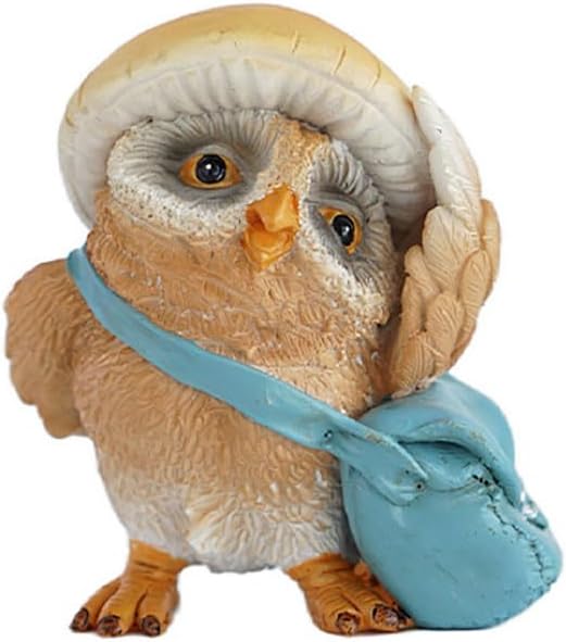 Miniature Fairy Garden Owl Figurine- Waiting Mum Schoolbag Owl
