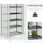 outsunny 5 tier mini greenhouse small portable 76", side view