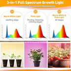 meonum indoor greenhouse with grow lights, 6 tier, side view