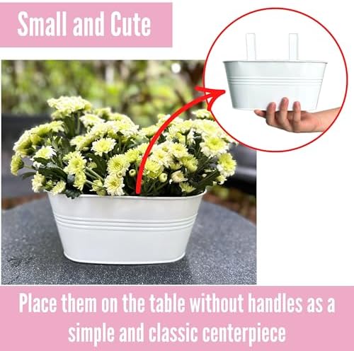 lalagreen rail planter (9.8 in, 10 pack) white, side view