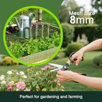 green plastic wire mesh fence 16in x 33ft, side view