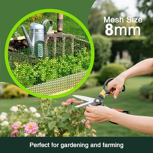 green plastic wire mesh fence 16in x 33ft, side view