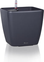 Dexceder 9x8 Self Watering Planter Indoor Outdoor, Inner Mat Design, Thickened Table Flower Plant Pot with Water Level Indicator (Slate Gray Matte)