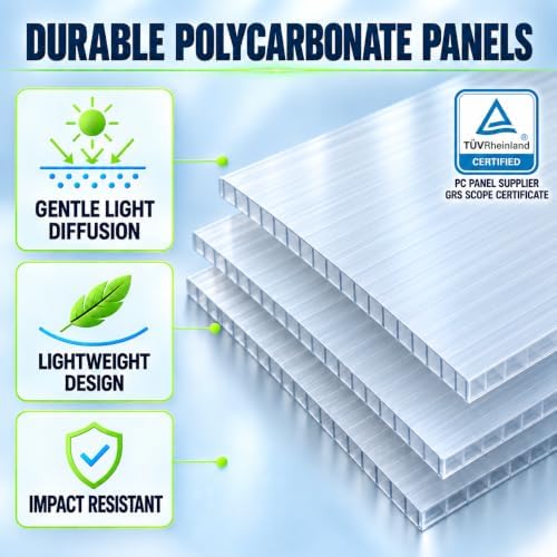 10 ft outdoor polycarbonate greenhouse, dark gray, side view