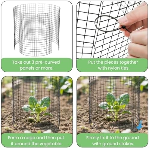 hacaroa 12 pack wire plant protectors from animals, package contents