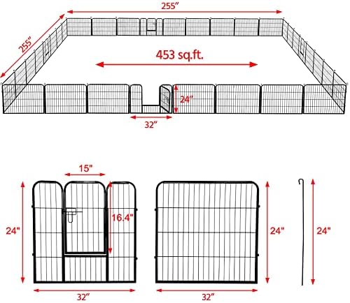 topeakmart 24inx85ft rustproof decorative garden fence outdoor showing dimensions