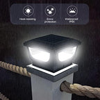 solar post cap lights for 3x3 metal & showing dimensions