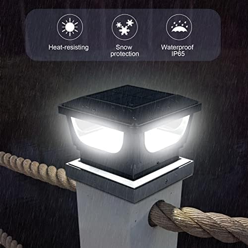 solar post cap lights for 3x3 metal & showing dimensions