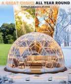 dome tent for garden , geodesic dome greenhouse, front angle view
