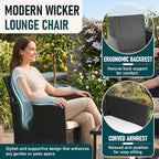 fdw 3-piece patio furniture set | black &, side view