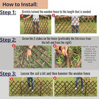 shoplala wooden trellis garden fence (2 pack, 12ft, side view