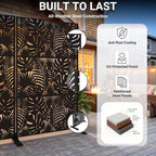 metal privacy screen outdoor – 72in decorative laser, close-up detail