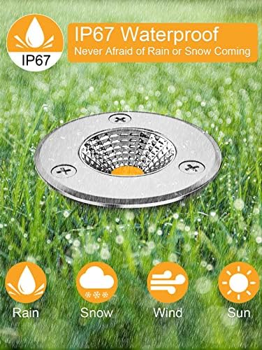 zuckeo low voltage landscape lighting led well lights, close-up detail