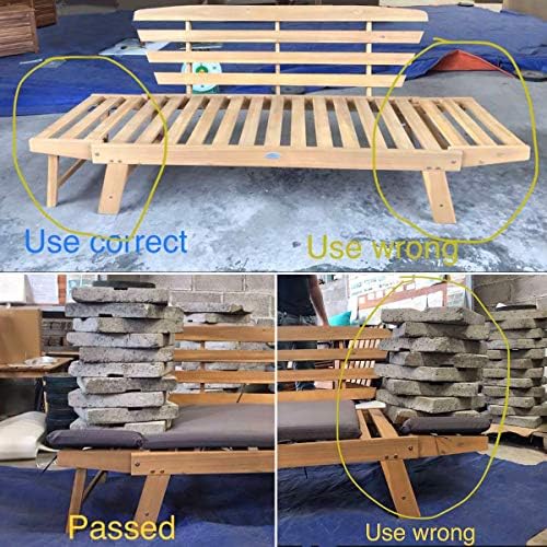 tangkula convertible acacia wood patio sofa bed with, view 9