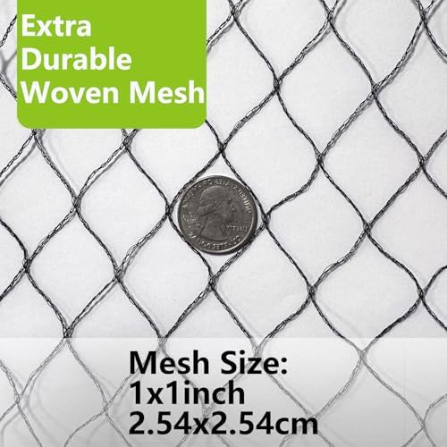 poyee 25x50ft bird netting, 1 inch mesh, heavy, close-up detail