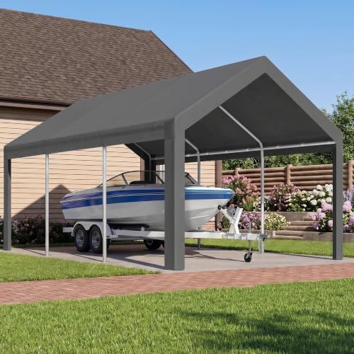 shintenchi carport 10' x 20' heavy duty portable, close-up detail