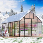 cdcasa 10x20 ft greenhouse for outdoors, large easy, front angle view