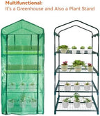 mini greenhouse for outdoor indoor,4 tier small portable on a desk or shelf