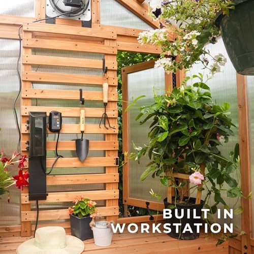backyard discovery bellerose 9' x 6' cedar wood showing dimensions