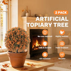 artificial boxwood topiary ball outdoor set of 2, side view