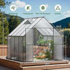 8x8 ft greenhouse for outdoors, heavy-duty polycarbonate greenhouse, close-up detail