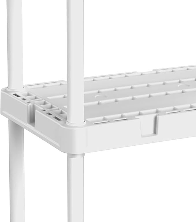 Gracious Living 3 Pack Light Duty Storage Shelves, Knect-A-Shelf 3-Shelf Ventilated Shelving Rack Organizer for Home, Garage, Basement, Laundry, White