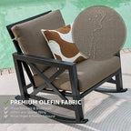 natural expressions 3 piece patio rocking bistro set, close-up detail